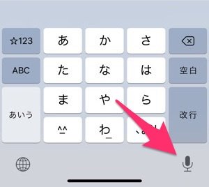 iPhone　マイクボタン　非表示