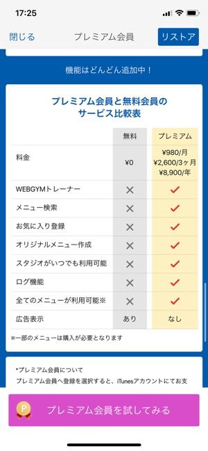 プレミアム会員と無料ユーザーの違い