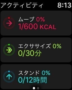 Apple Watch Series 3：アクティビティ