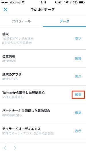 Twitter：Twitterデータ