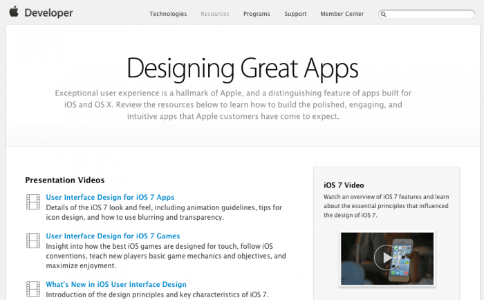 Apple Designing Great Apps