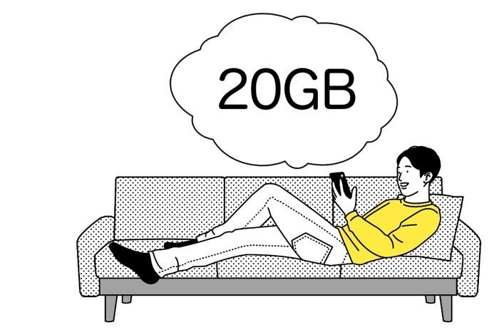 データ容量は最大20GB