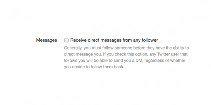 Twitter、DM送付の制限緩和か フォローバックしていないユーザから受け取ることが可能に Twitter、DM送付の制限緩和か フォローバックしていないユーザから受け取ることが可能に