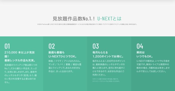 U-NEXT　サービス概要