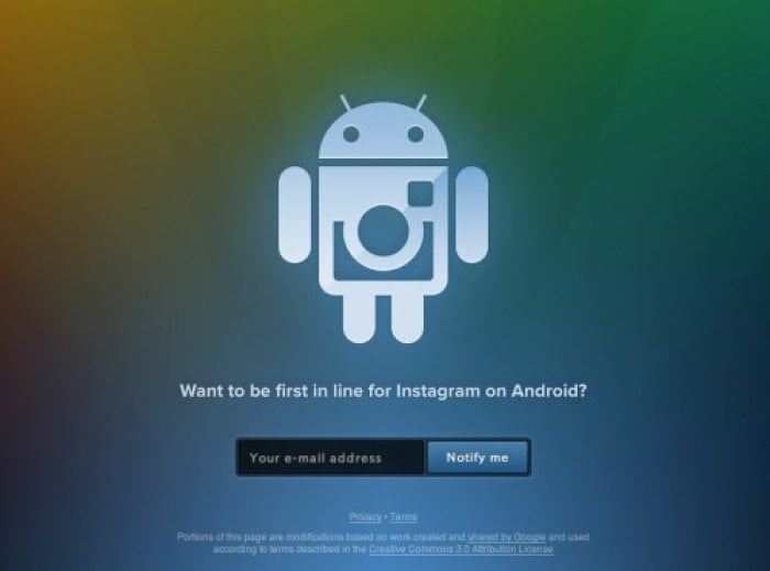 「Instagram」のAndroid版アプリの登録ページがオープン