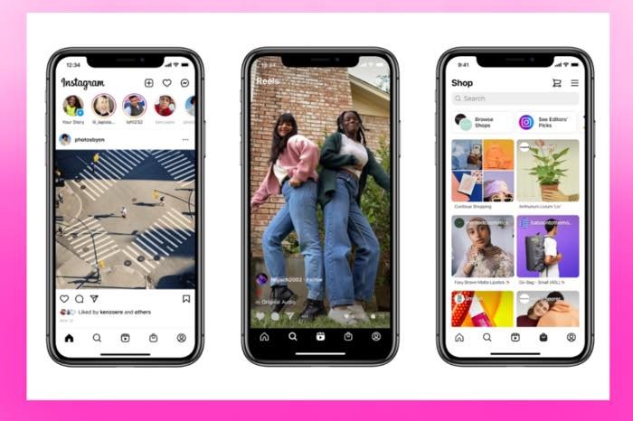 インスタグラムに「リール」「ショップ」専用タブが登場、アプリ画面を一新