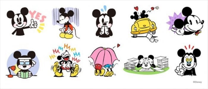LINEでディズニーキャラクターのスタンプが登場、第一弾はミッキー