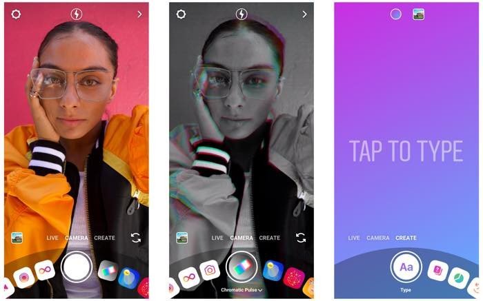 インスタグラム、ストーリーズのカメラを刷新へ　写真・動画なしでシェアする「Create Mode」も追加