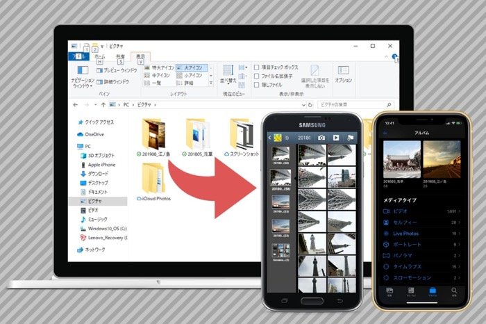 パソコン Pc に保存してある写真をスマホへ移行する方法 Iphone Android アプリオ