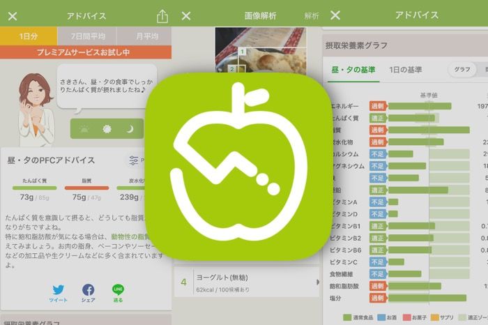 毎日の食事記録に最適、管理栄養士からアドバイスがもらえる「あすけん」