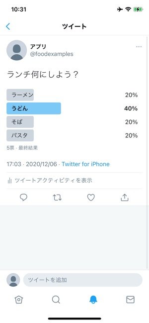 Twitter　アンケートの匿名性