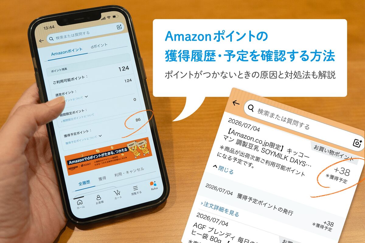 Amazonポイントの獲得予定・履歴を確認する方法、いつ付与されるか