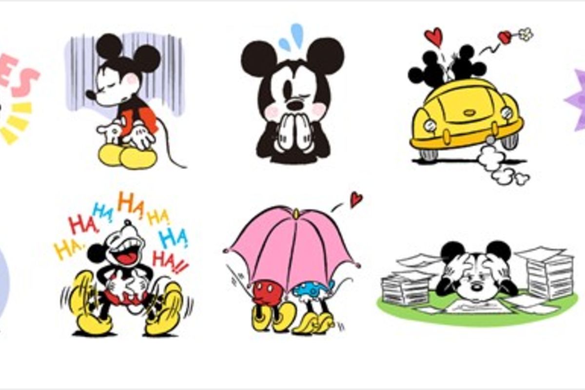 LINEでディズニーキャラクターのスタンプが登場、第一弾はミッキー