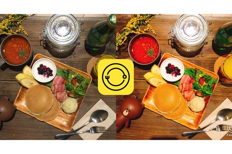 LINE、フード専用のカメラアプリ「Foodie」をリリース　真上撮りサポートやフィルタ24種、アウトフォーカスなど