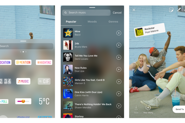 インスタグラム、ストーリーズにBGMを追加できる音楽スタンプが登場