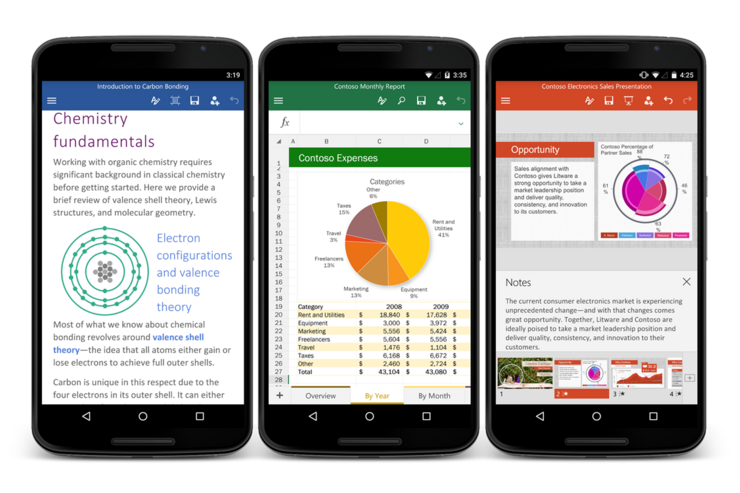 Microsoft、ついにAndroidスマホ向けOfficeアプリを正式リリース　"本物"のWord・Excel・PowerPointを使えるように