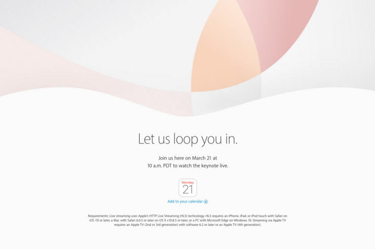アップルが3月21日にイベント開催、iPhone SE・小型iPad Proなどを発表か　ライブ中継を視聴する方法