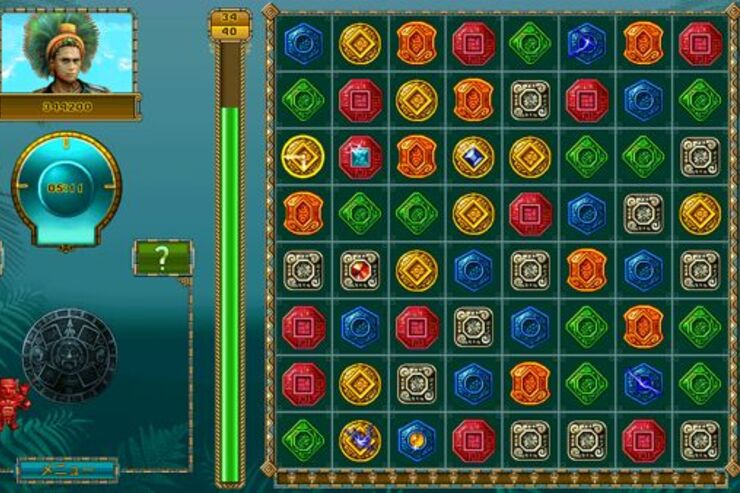 古代アステカで宝石を回収するパズルゲーム「アステカ王の秘宝」 #Android