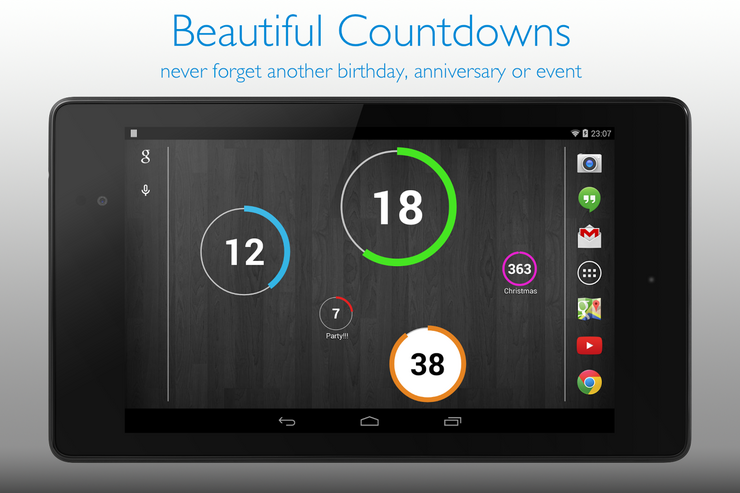 バランスの妙、Holoスタイルの「CountDown Widget」ならシンプルだけど大事な日を忘れず意識 #Android