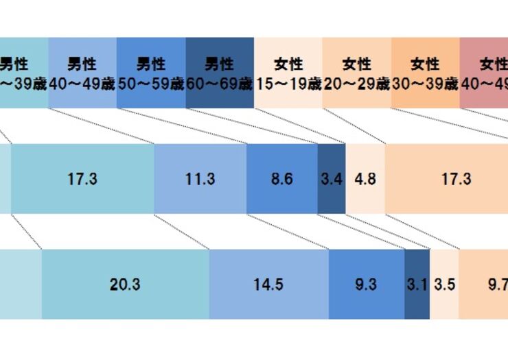 女性のスマートフォン所有率が急拡大、20代では男女とも2人に1人が所有