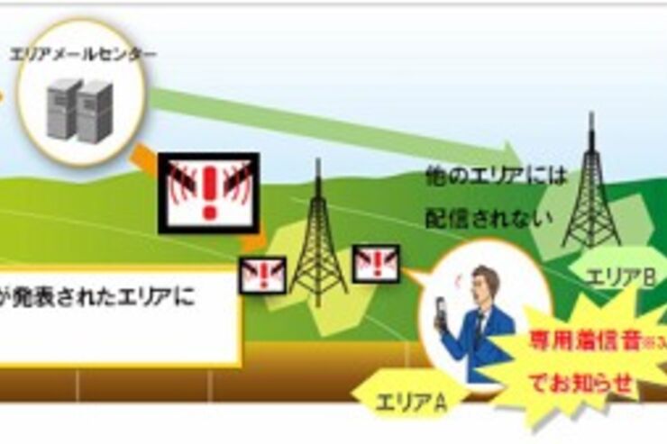 ドコモの「エリアメール」が津波警報に対応、2月24日から配信開始