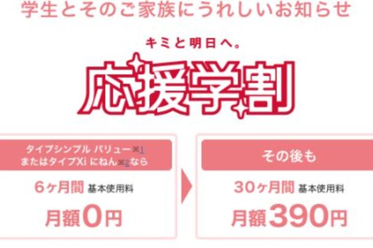 NTTドコモが学生・家族対象の「応援学割2012」を発表、スマホはパケット代がより安く