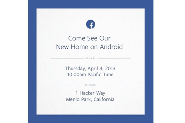 Facebook Phoneか、FacebookがAndroid関連の発表会を4月4日に開催