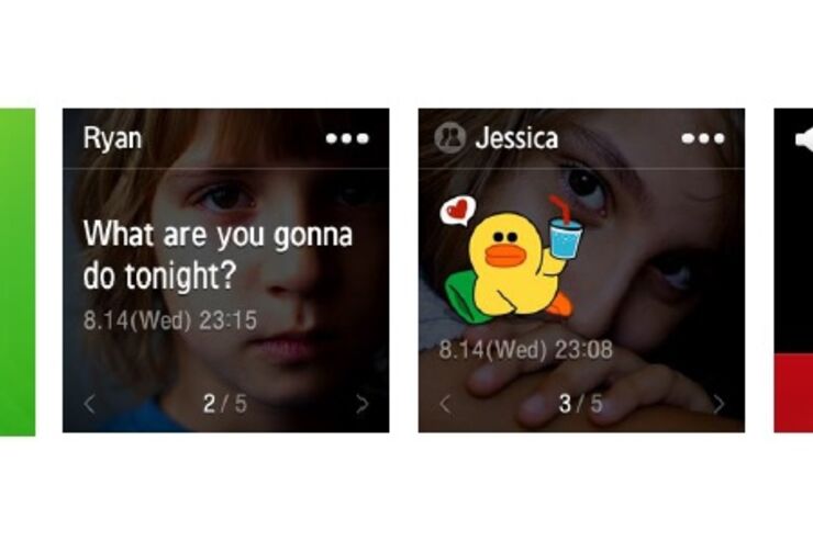 LINEがスマートウォッチ「GALAXY Gear」にプリイン、通話着信やスタンプ返信などに対応