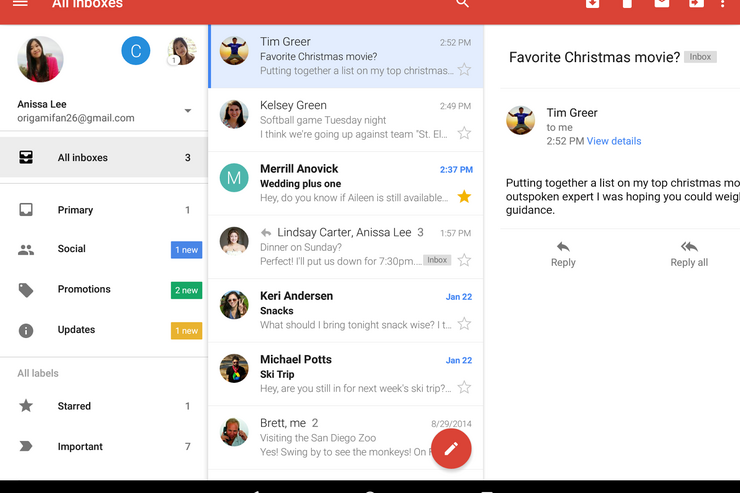 Android版「Gmail」アプリがアップデート、他サービスのメールも一括チェックできる「すべての受信トレイ」登場