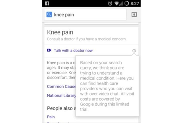 Google、医師とビデオチャットで相談できるサービスを試験中　症状などを検索した結果に表示