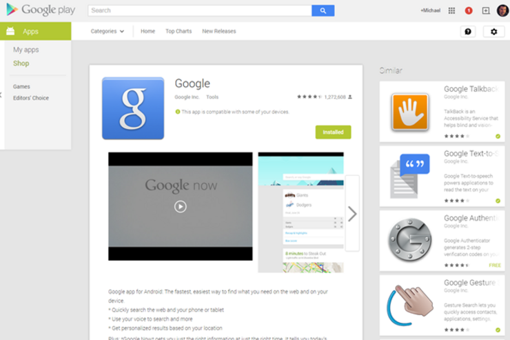 Google Playストア、Web版のデザインを変更か