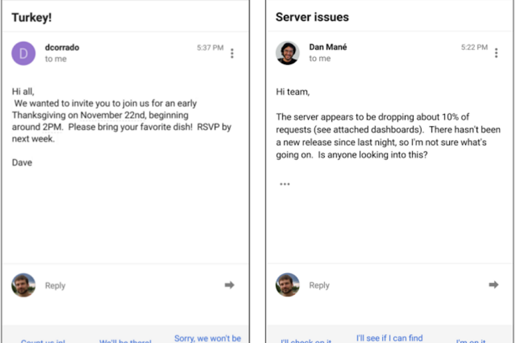 Google、返信メールを自動で生成する機能を「Inbox by Gmail」に実装へ　機械学習を活用