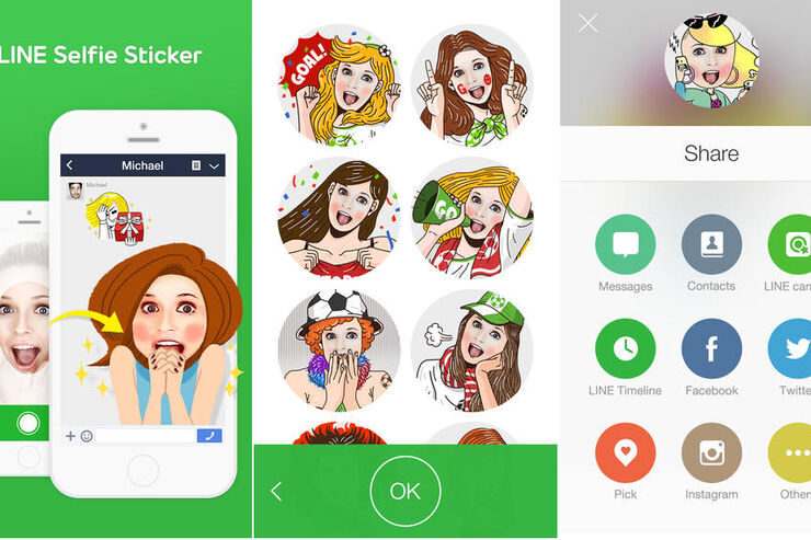 LINE、自撮りした写真をスタンプ化するアプリ「LINE Selfie Sticker」をリリース（国内非対応）