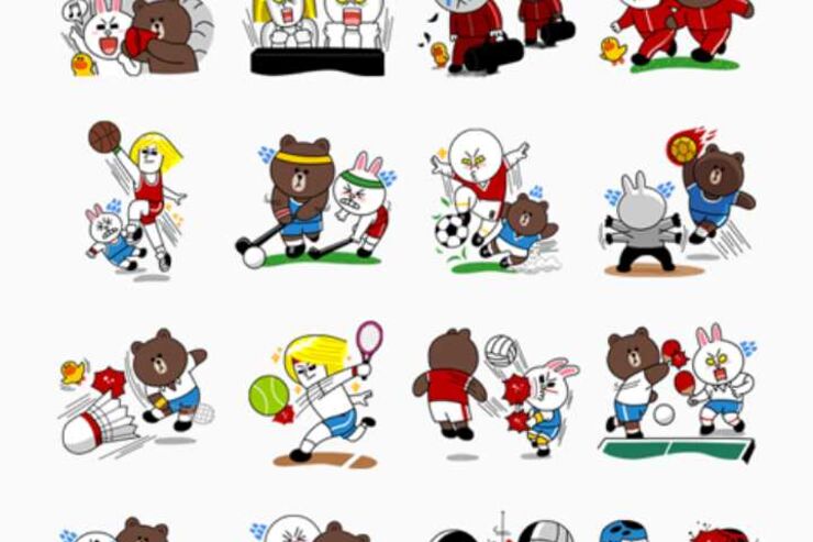 LINEのキャラがスポーツ選手を応援する期間限定の無料スタンプが登場