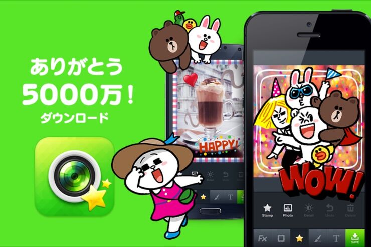 「LINE camera」が5,000万ダウンロード突破、ビューティー機能の搭載なども予定