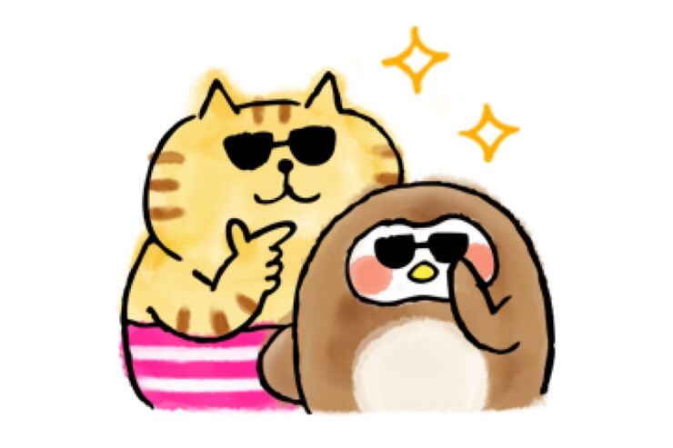 【LINE無料スタンプ】『ごろごろにゃんすけ×フク子さん＆こふく』が登場、配布期間は6月15日まで