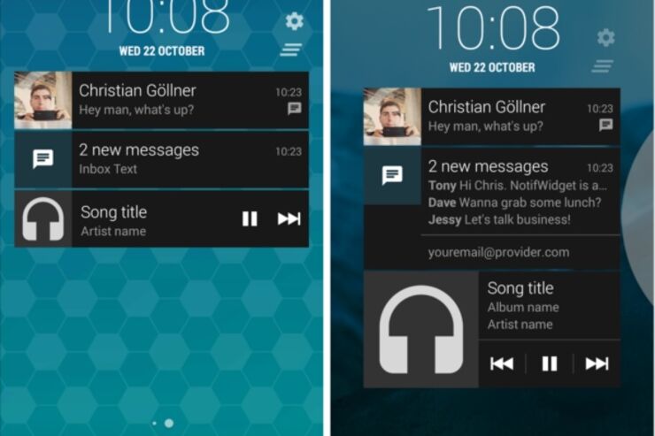 通知バーの中身をまるごとウィジェットで表示するアプリ「NotiWidget」