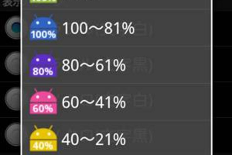 アプリ「BatteryBar 日本語版」電池残量によってドロイド君が七変化 #Android
