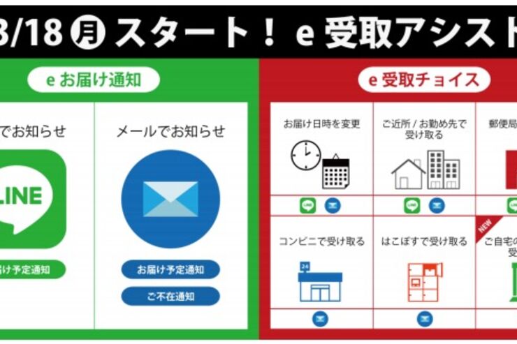 日本郵便、LINEで配達予定を自動的に通知　置き配も可能に