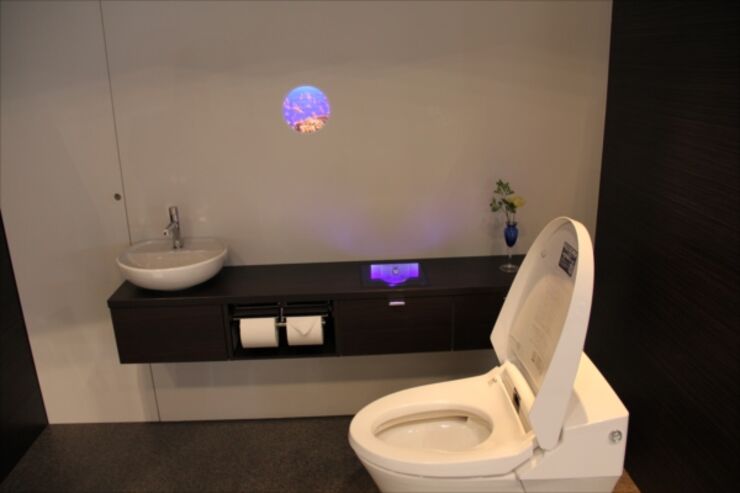 非タッチでトイレ操作できる空中ディスプレイ、除菌も可能で衛生的　シャープとアスカネット　#CEATEC
