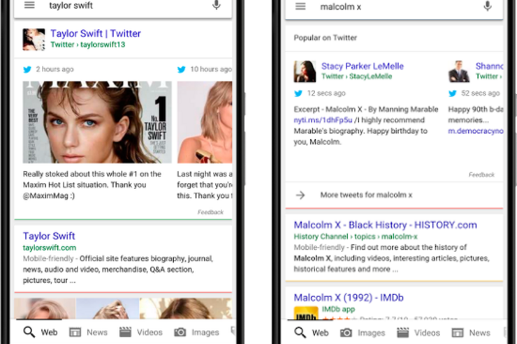 GoogleでTwitterのリアルタイム検索が復活、数秒前のツイートも表示