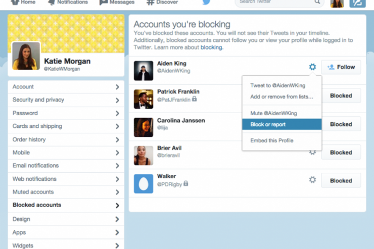 Twitter、ブロックした相手からプロフィールページを見られないように仕様変更　「ブロックしたアカウント」リストも追加