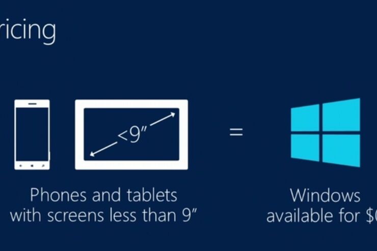 Microsoft、9インチ未満デバイス向けにWindows無料化を発表