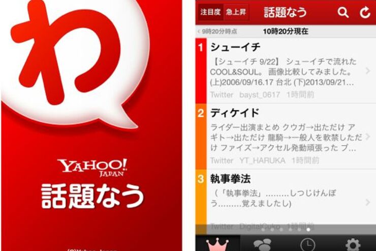 Twitterで話題のニュースをチェックするアプリ「話題なう」