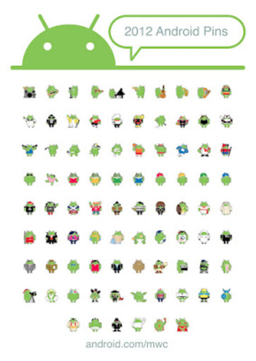 GoogleがMWC2012用のドロイド君ピンを発表、デザインコンテスト？も