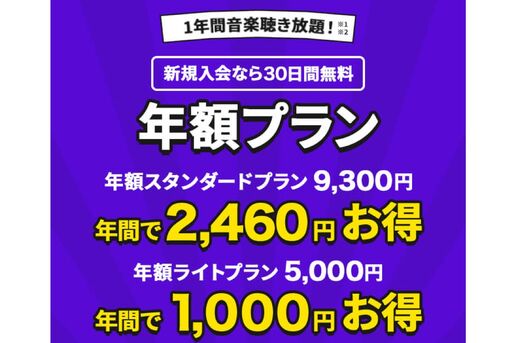 Rakuten Music、2カ月分以上お得な年額プランの提供を開始　スタンダードプランで9300円／年
