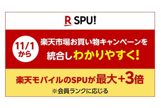 楽天モバイル契約者のSPUが最大3倍に　11月より条件を変更
