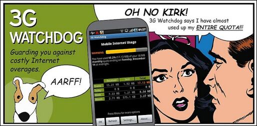 アプリ「3G Watchdog」3Gのデータ通信量をモニターし速度制限回避に役立つ #Android