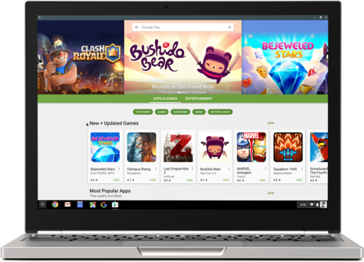ChromebookでAndroidアプリが使えるように──米国では出荷台数でMacを上回る