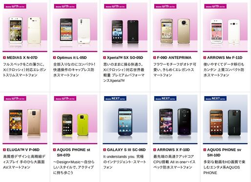 ドコモが2012年夏モデルを発表【更新】